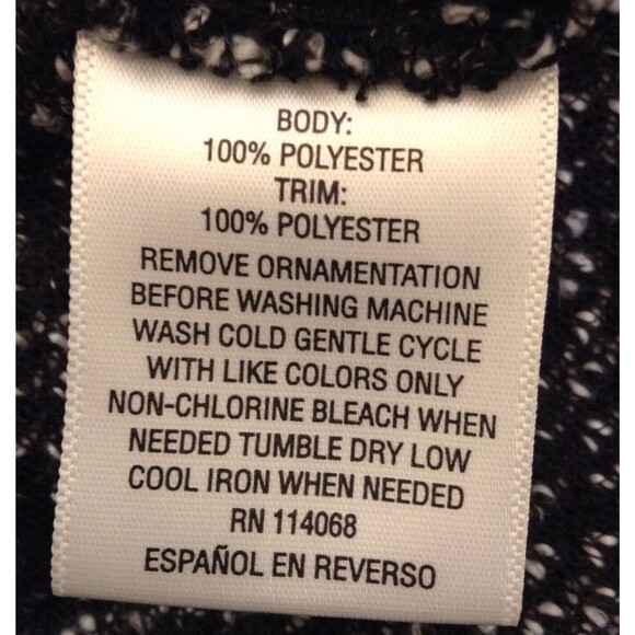 Penny Lane Faux Fur Sweater Cardigan Wn S/M Black White Langenlook Artisan Boho - Picture 11 of 12